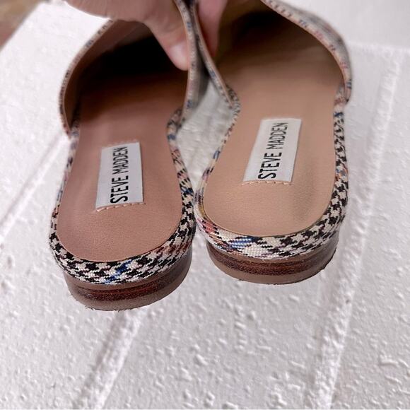 STEVE MADDEN ALLY Pointed Slip On Mule Size 5.5 Plaid Brown Multi - Picture 7 of 10